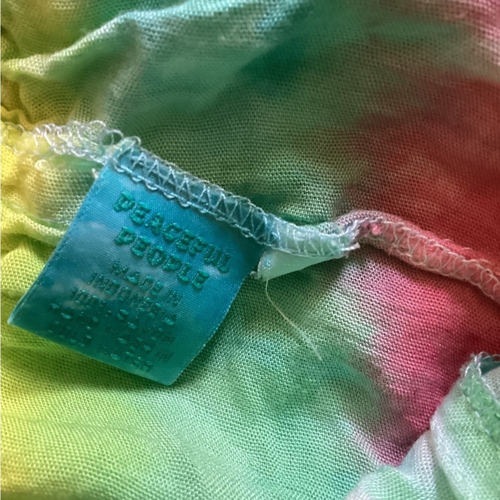 Peaceful People tied dyed halter high low dress-SZ L - Picture 2 of 4